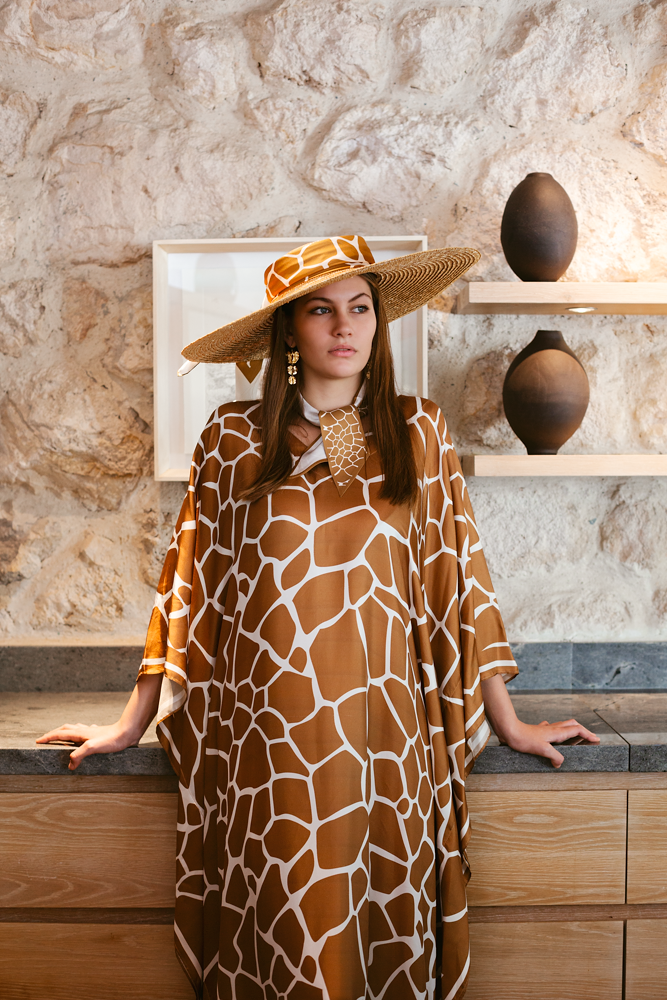Kaftan Silk - Giraffe Golden