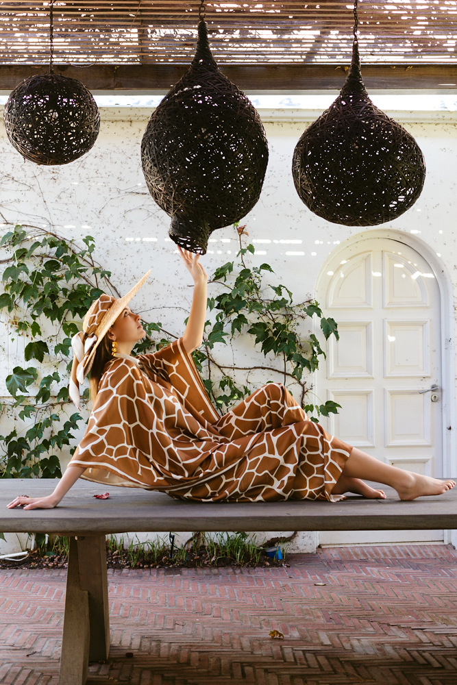 Kaftan Silk - Giraffe Golden