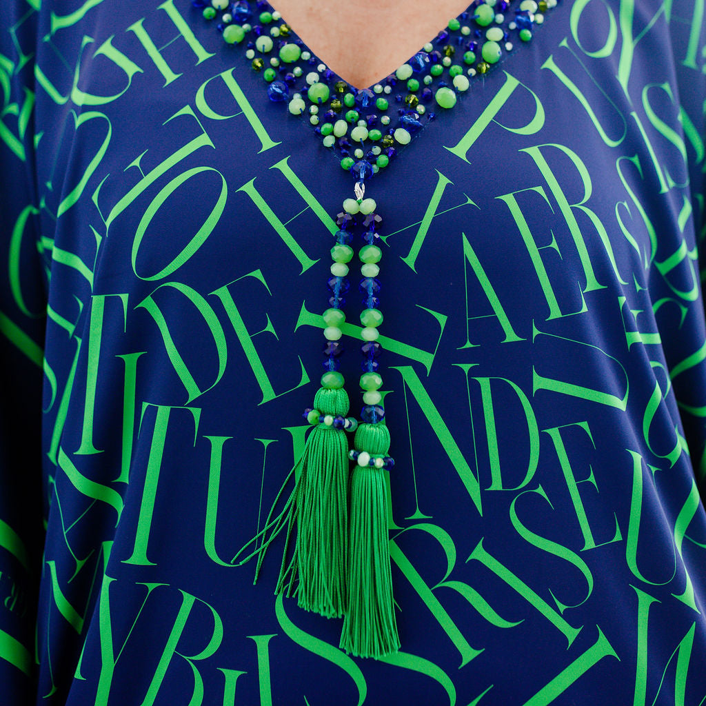 Kaftan Satin - Bliss in Blue and Green