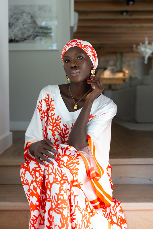 Scarf Silk -Red Coral