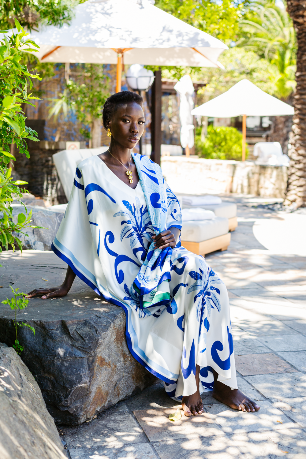 Kaftan Silk - La Dolce Vita - Blue