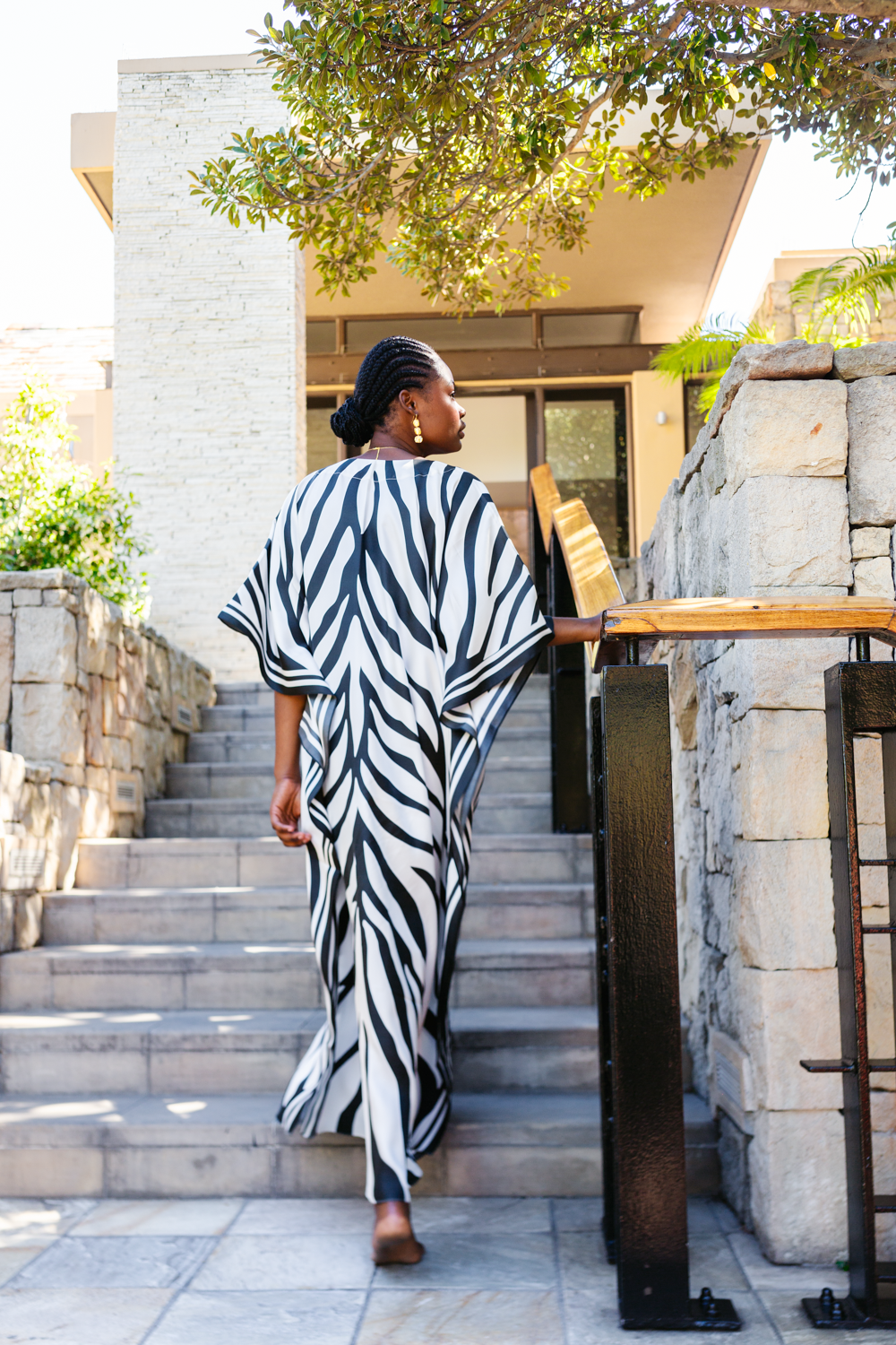 Kaftan Silk - Zebra Black