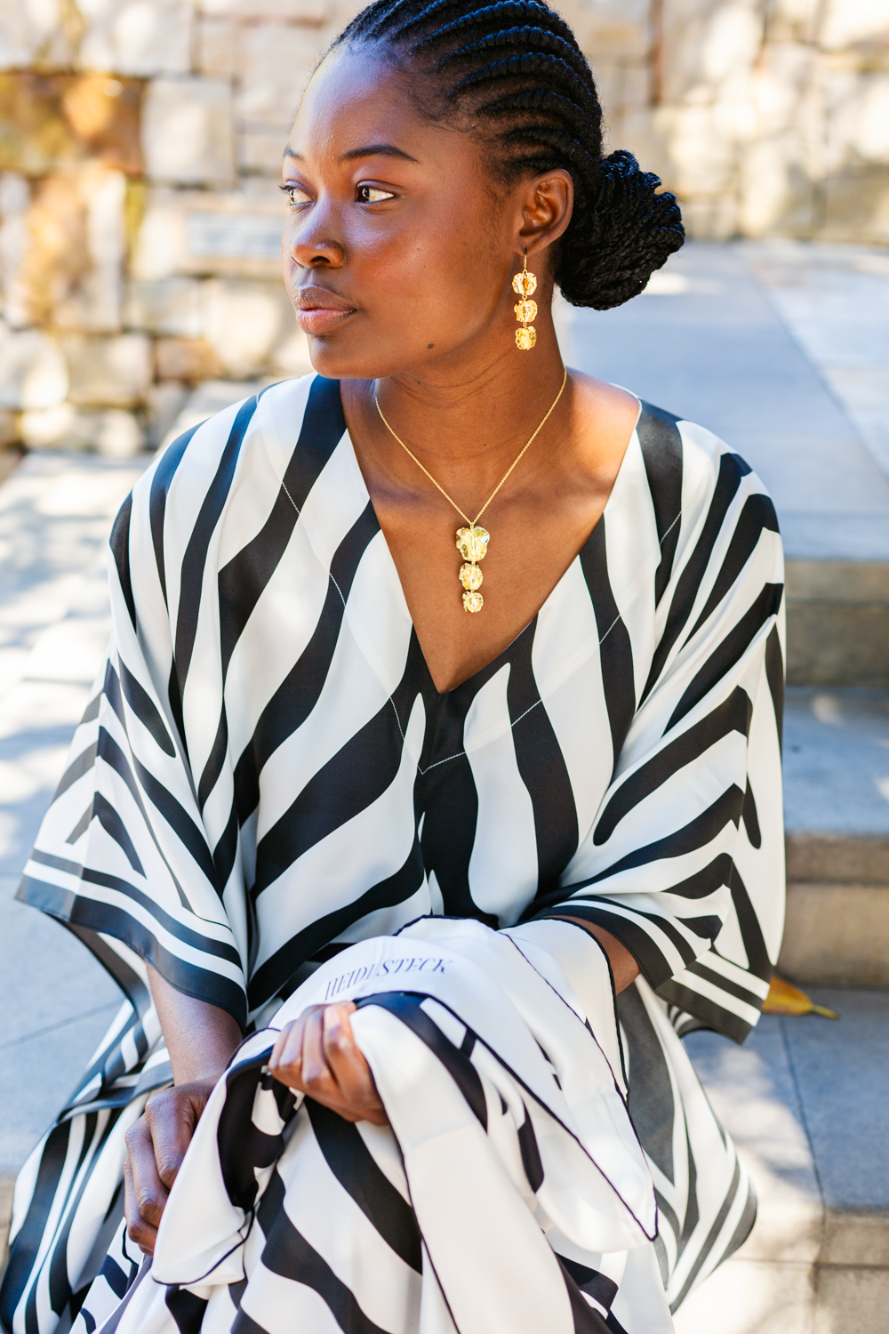 Kaftan Silk - Zebra Black