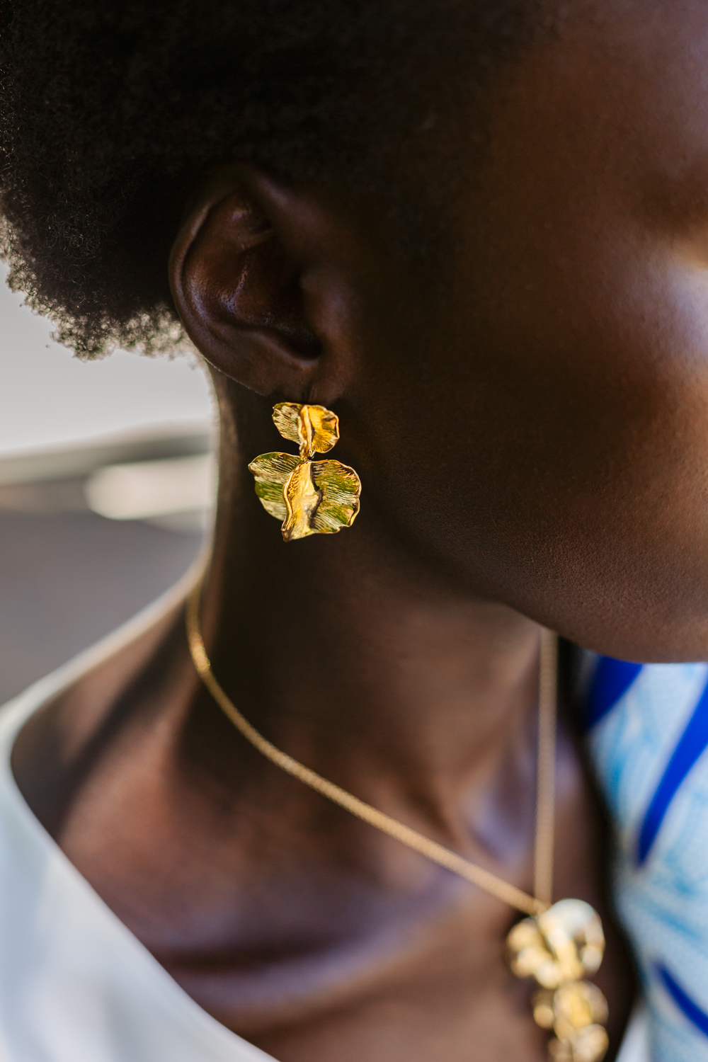 Bushwillow Duo stud with Large Bushwillow drop - Gold