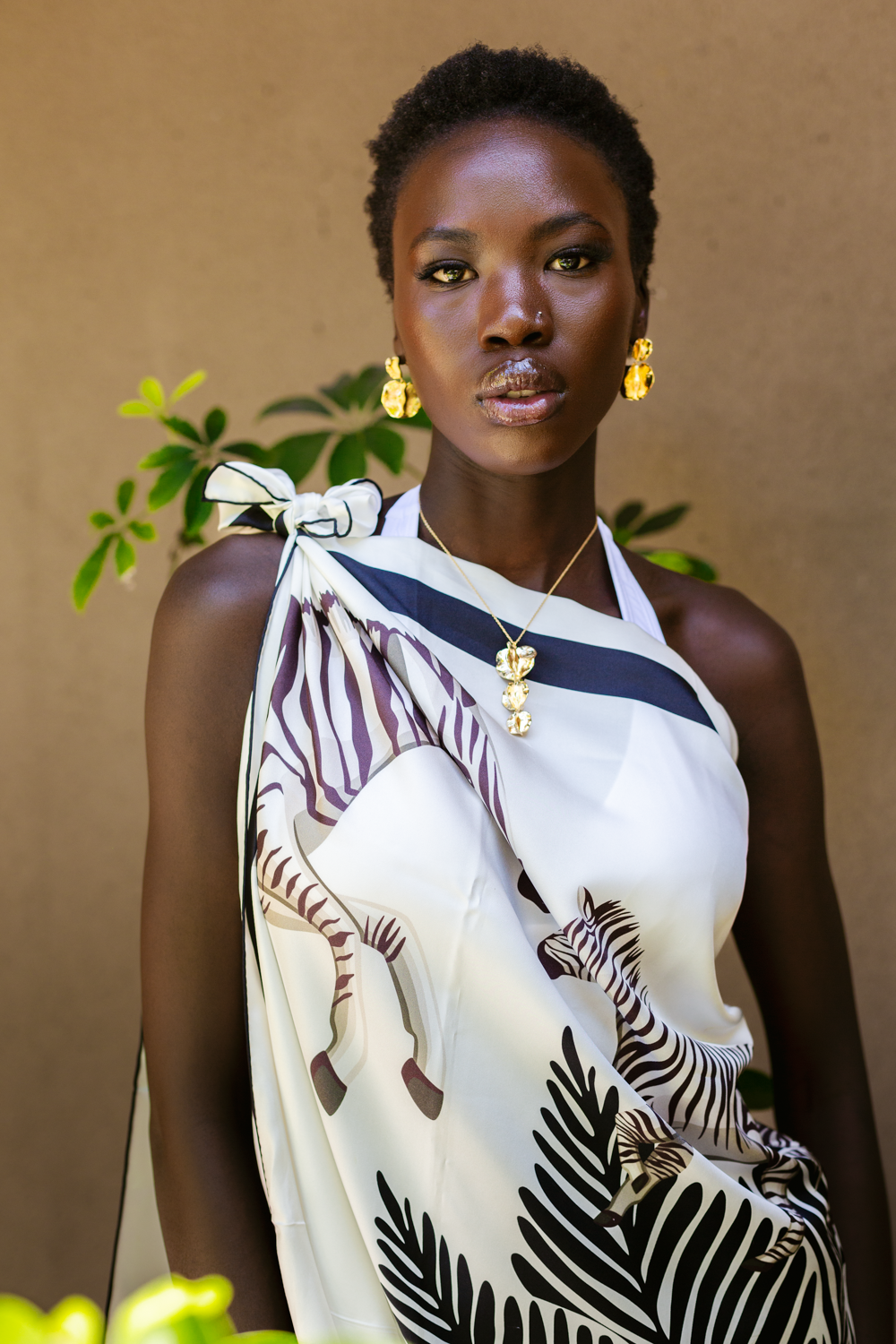 Scarf Silk - Zebra (White)