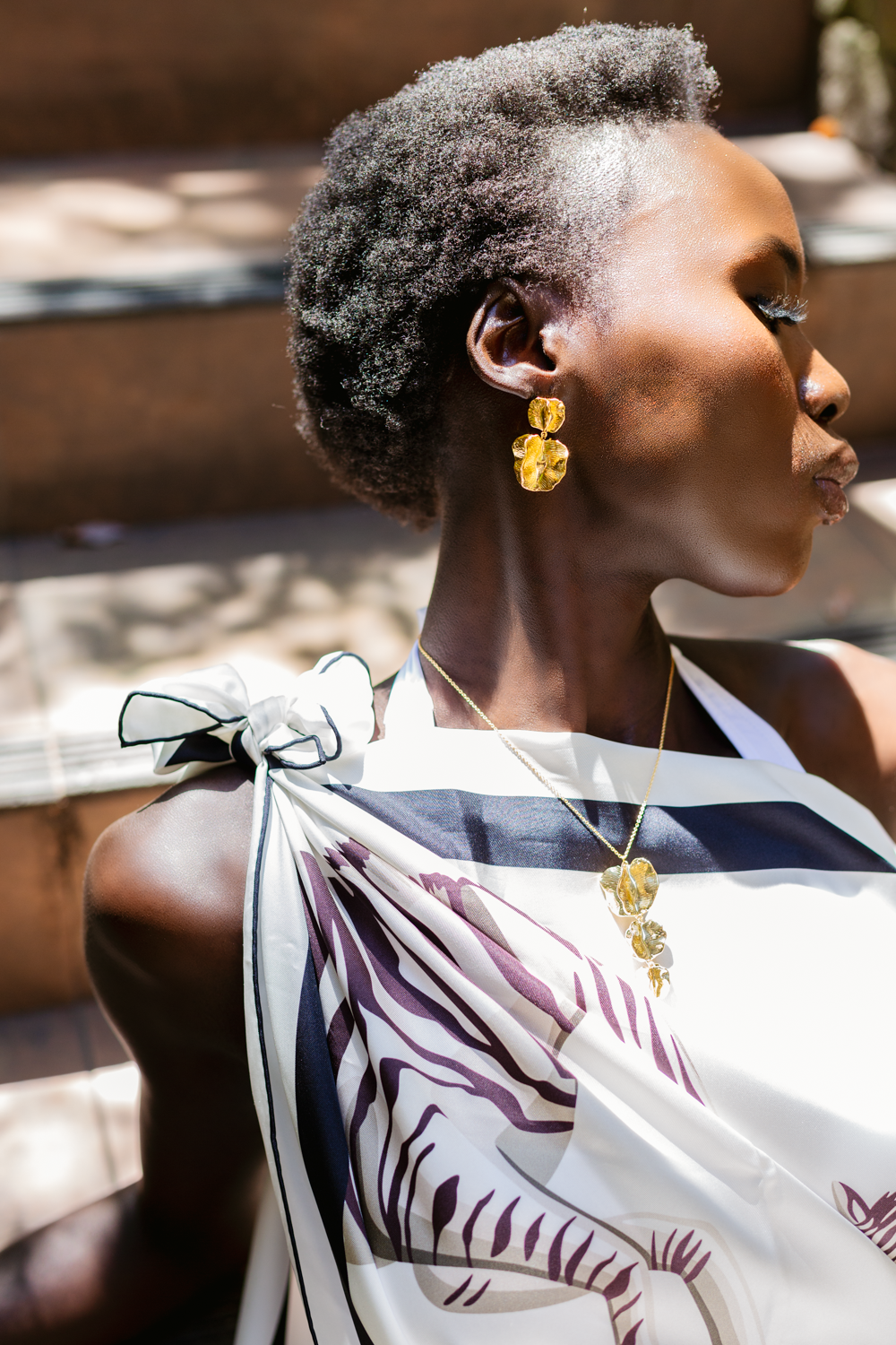 Bushwillow Duo stud with Large Bushwillow drop - Gold