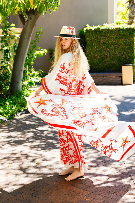 Scarf Silk -Red Coral