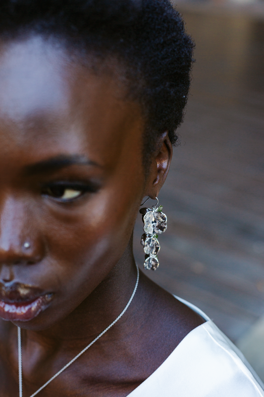 The Trio - Large, Medium, Small Bushwillow Earring - Platinum