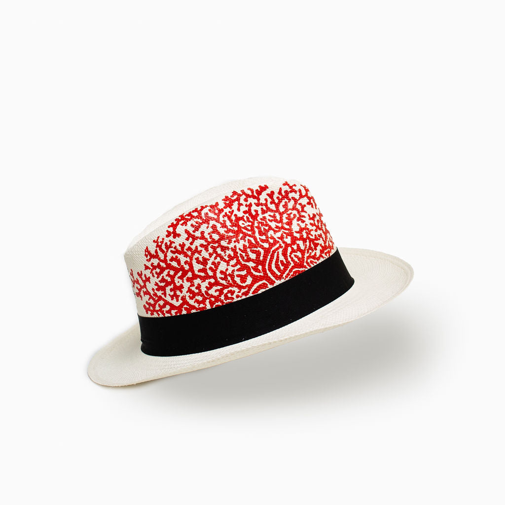 Red Coral Genuine Panama Hat
