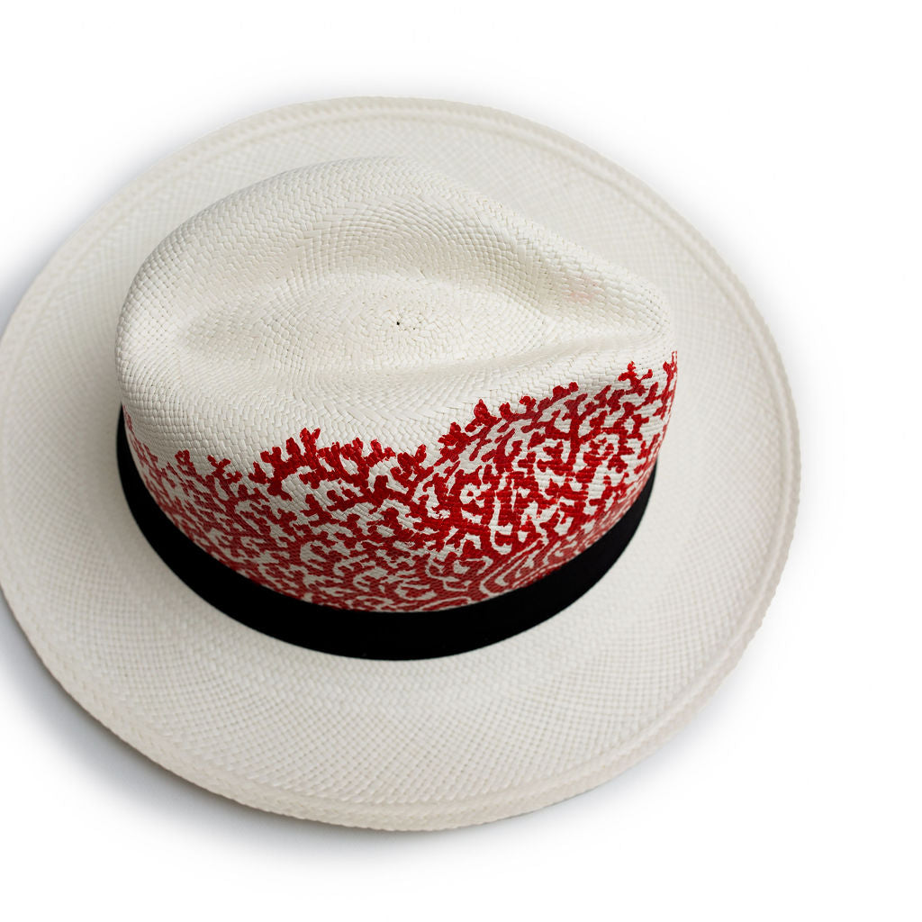 Red Coral Genuine Panama Hat