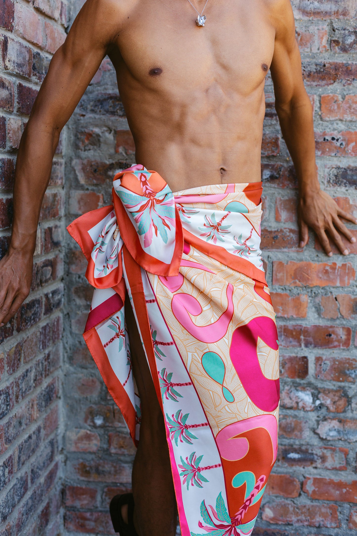 Scarf Silk - La Dolce Vita - Orange and Pink