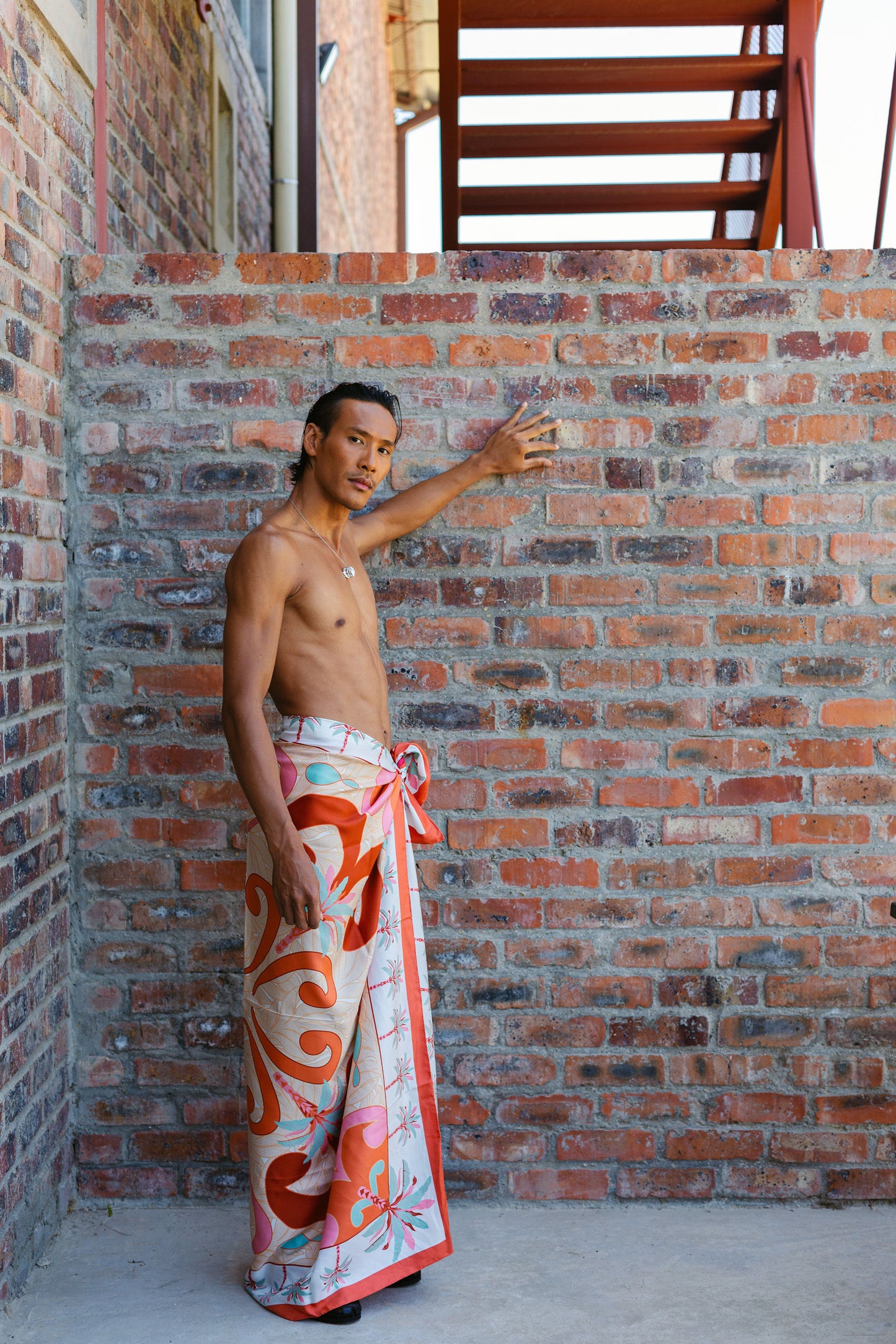 Scarf Silk - La Dolce Vita - Orange and Pink