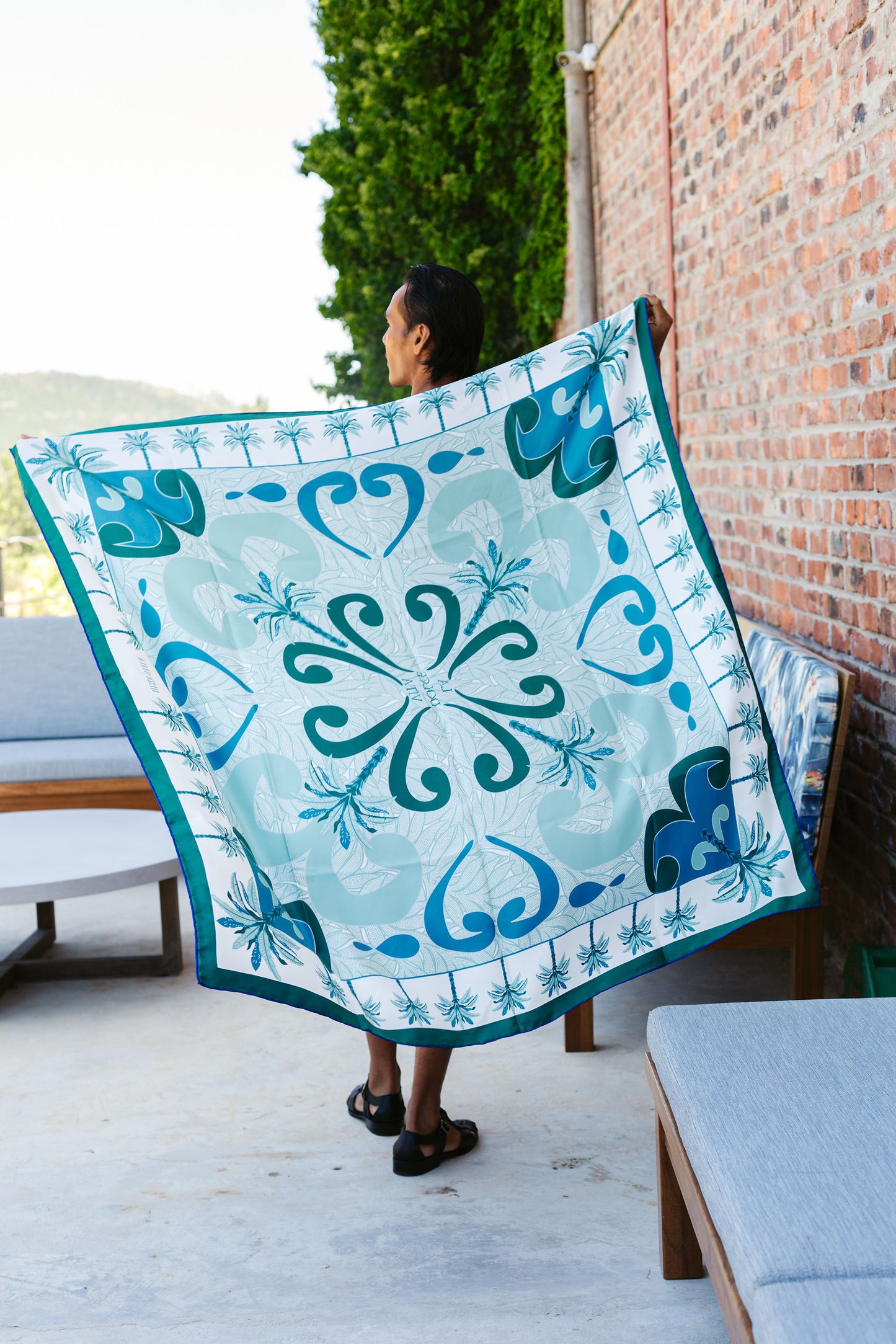 Scarf Silk - La Dolce Vita - Blue and Green