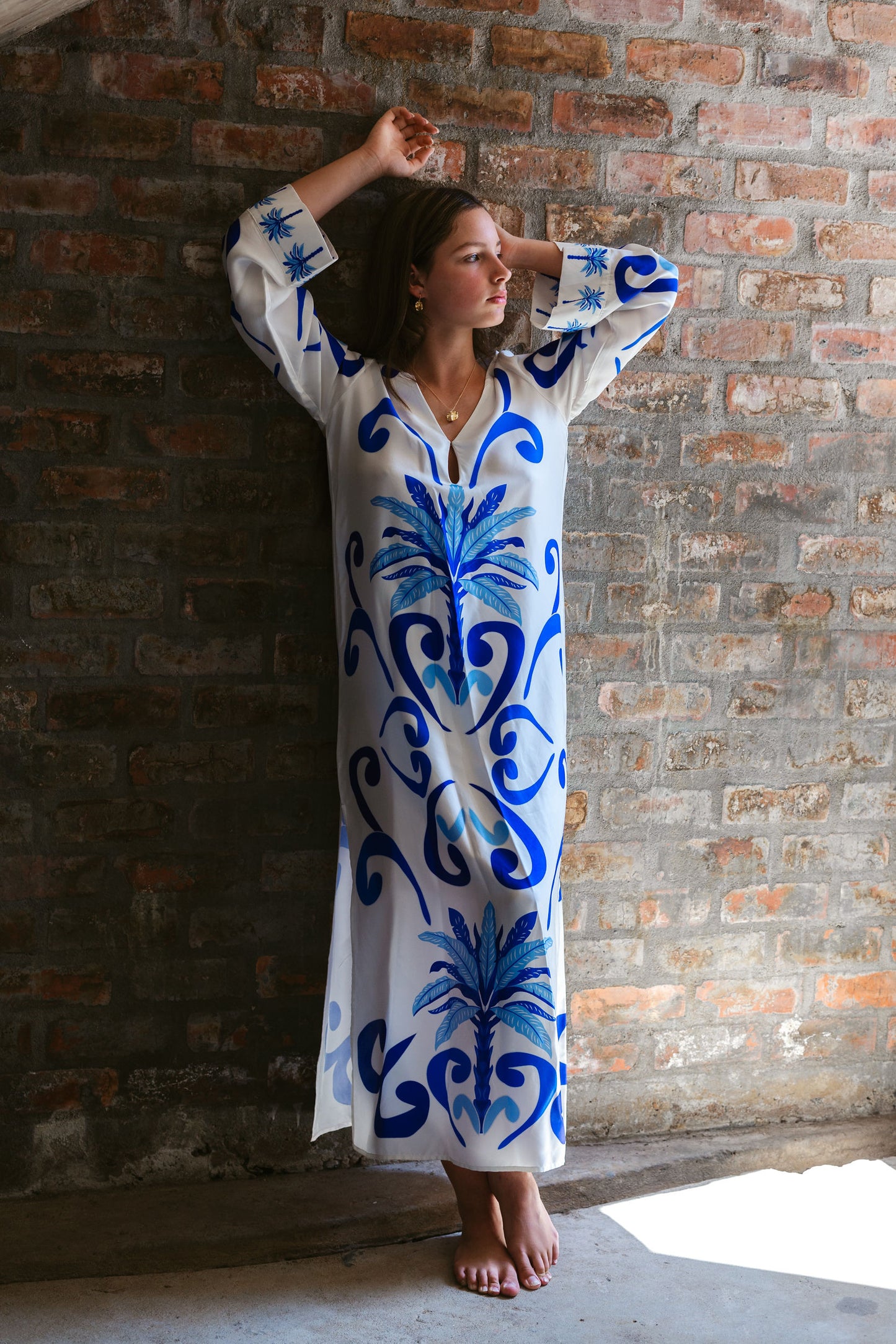 Robe en soie - La Dolce Vita - Bleu