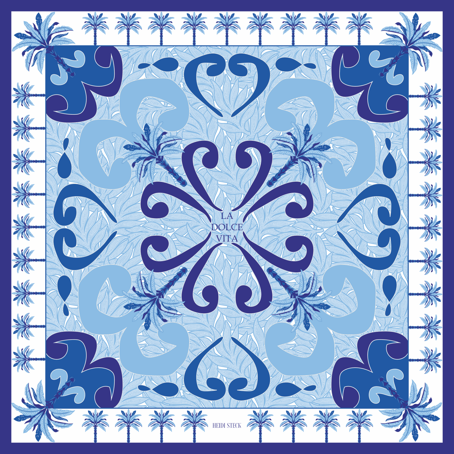 Scarf Silk - La Dolce Vita - Blue and Green