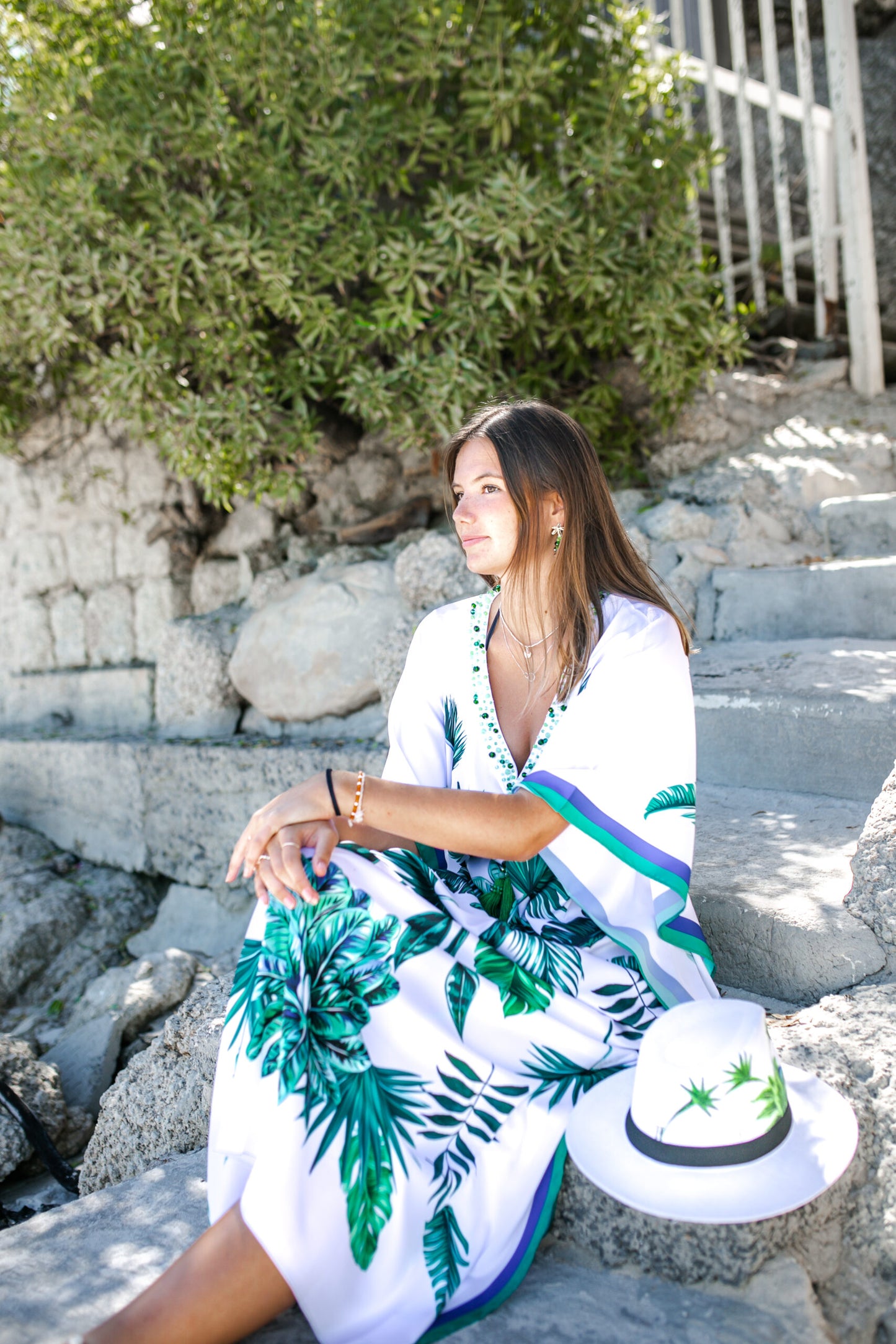 Kaftan Satin - Palm