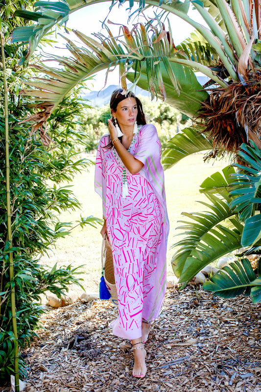 Kaftan Satin - Bliss in Pink Kaftan