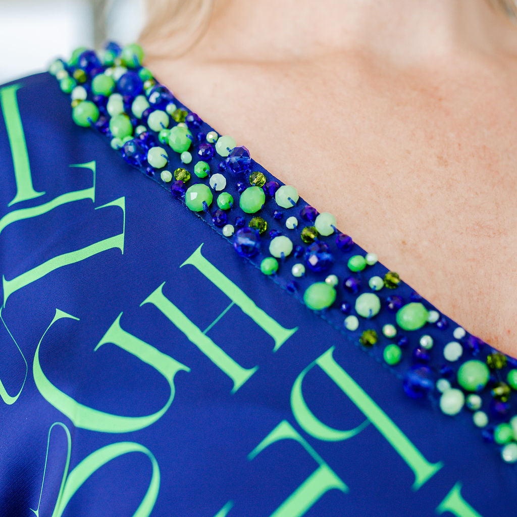 Kaftan Satin - Bliss in Blue and Green